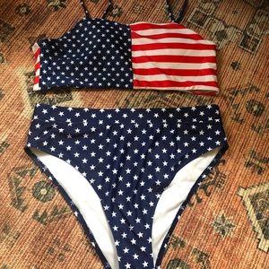 American flag swim
